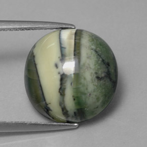 Serpentina naturale verde da 7,52 ct, taglio rotondo, opaco