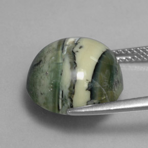 Serpentina naturale verde da 7,52 ct, taglio rotondo, opaco