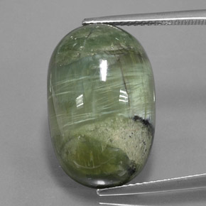 Serpentina naturale verde da 14,20 ct, taglio ovale, opaco