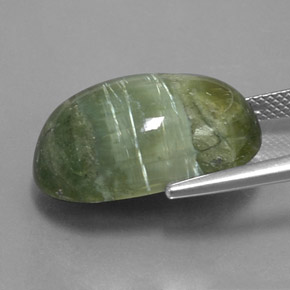 Serpentina naturale verde da 14,20 ct, taglio ovale, opaco