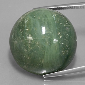 Serpentina naturale verde da 41,28 ct, taglio rotondo, opaco
