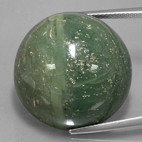 Serpentina naturale verde da 48,32 ct, taglio rotondo, opaco