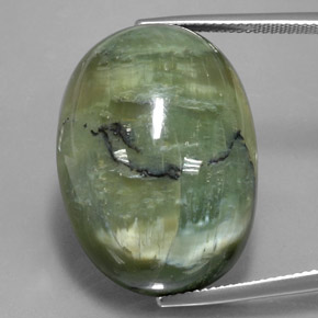 Serpentina naturale verde da 42,76 ct, taglio ovale, opaco
