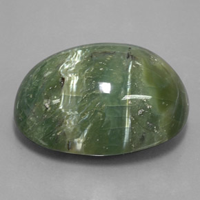 Serpentina naturale verde da 42,50 ct, taglio ovale, opaco