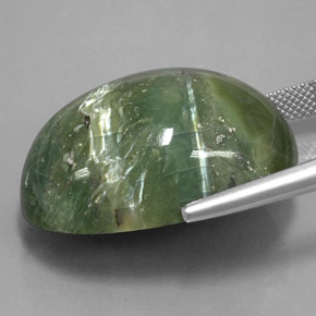 Serpentina naturale verde da 42,50 ct, taglio ovale, opaco