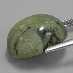 Serpentina naturale verde da 7,68 ct, taglio ovale, opaco