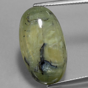Serpentina naturale verde da 9,95 ct, taglio ovale, opaco