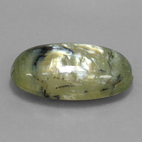 Serpentina naturale verde da 9,95 ct, taglio ovale, opaco