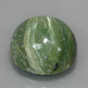 Serpentina naturale verde da 5,71 ct, taglio rotondo, opaco