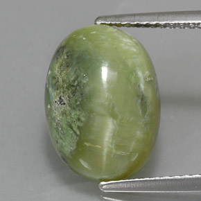 Serpentina naturale verde da 5,32 ct, taglio ovale, opaco