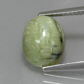 Serpentina naturale verde da 2,57 ct, taglio ovale, opaco