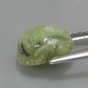 Serpentina naturale verde da 2,57 ct, taglio ovale, opaco