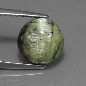 Serpentina naturale verde da 2,76 ct, taglio rotondo, opaco