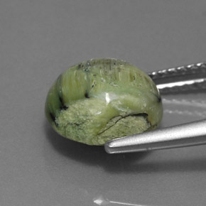 Serpentina naturale verde da 2,76 ct, taglio rotondo, opaco