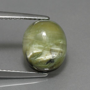 Serpentina naturale verde da 2,93 ct, taglio ovale, opaco