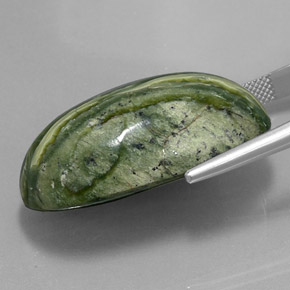 Serpentina naturale verde da 49,97 ct, taglio ovale, opaco