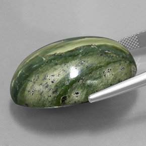 Serpentina naturale verde da 47,57 ct, taglio ovale, opaco