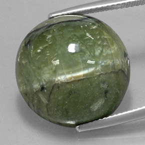 Serpentina naturale verde da 20,97 ct, taglio rotondo, opaco