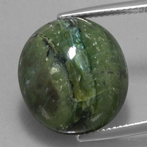 Serpentina naturale verde da 14,38 ct, taglio ovale, opaco