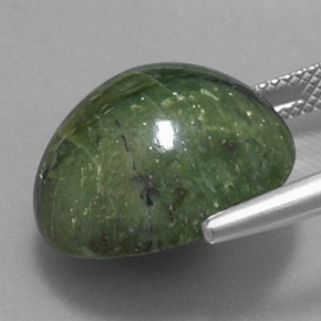 Serpentina naturale verde da 14,38 ct, taglio ovale, opaco