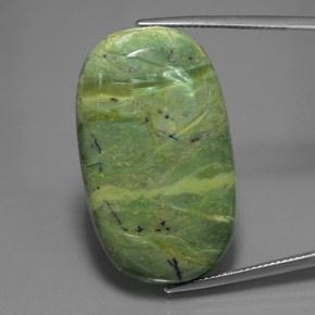 Serpentinite Verde medio naturale da 34.37 ct, Taglio ovale, Opaco