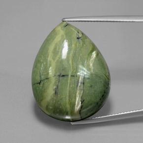 Serpentinite Terra Verde naturale da 37.21 ct, Forma a pera, Opaco