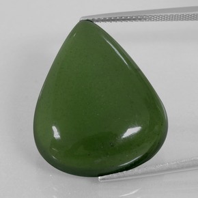 Serpentina naturale verde da 29,88 ct, taglio a pera, trasparente