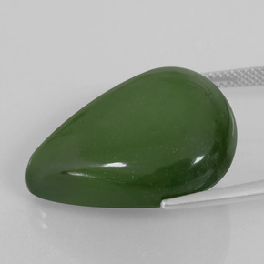 Serpentina naturale verde da 29,88 ct, taglio a pera, trasparente