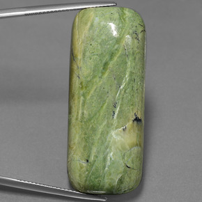 Serpentinite Verde giallastro naturale da 39.11 ct, Taglio a cuscino, Opaco