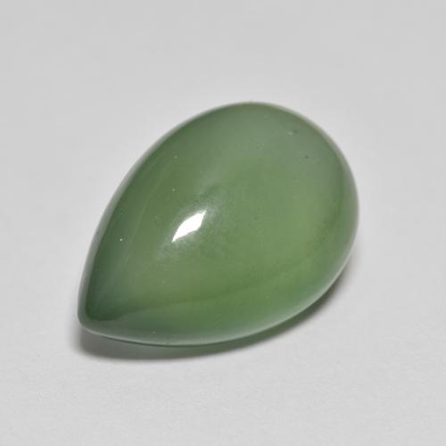 Serpentina naturale verde da 8,76 ct, taglio a pera, traslucido