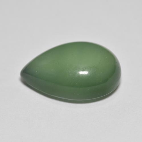 Serpentina naturale verde da 8,76 ct, taglio a pera, traslucido