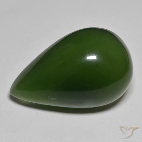 37.60ct Naturale Verde scuro Serpentinite, Forma a pera, Traslucido