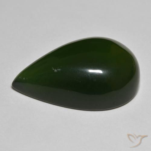 Serpentinite Verde scuro naturale da 37.60 ct, Forma a pera, Traslucido