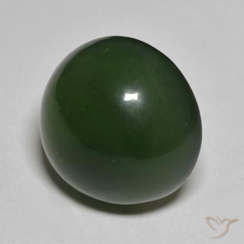 Serpentinite Verde scuro naturale da 14.95 ct, Rotondo, Traslucido