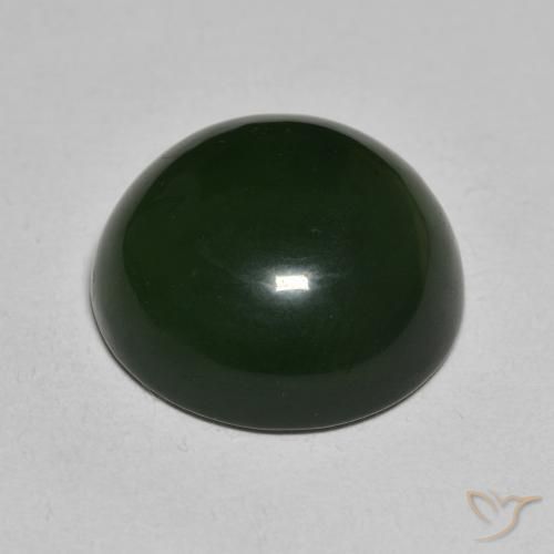 Serpentinite Verde scuro naturale da 14.95 ct, Rotondo, Traslucido