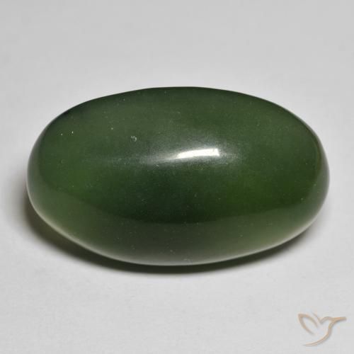 32.01ct Naturale Verde scuro Serpentinite, Ovale, Traslucido