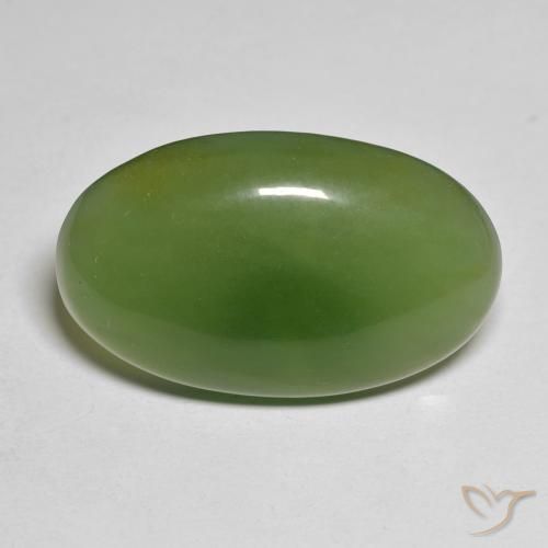 19.17ct Naturale Alghe Verdi Serpentinite, Ovale, Traslucido