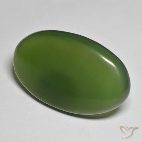 Serpentinite Verde scuro naturale da 44.39 ct, Ovale, Traslucido