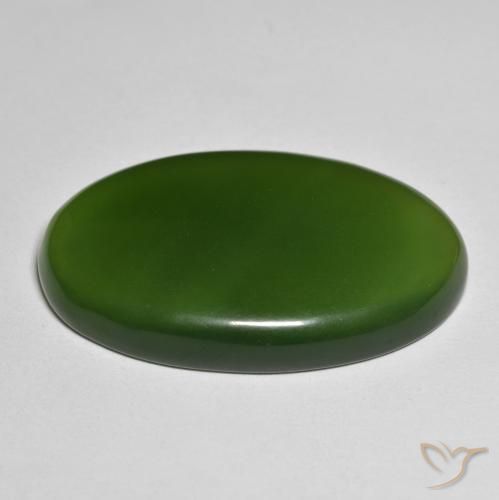 Serpentinite Verde scuro naturale da 44.39 ct, Ovale, Traslucido