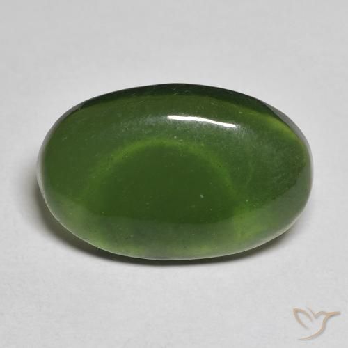 10.00ct Naturale Alghe Verdi Serpentinite, Ovale, Traslucido