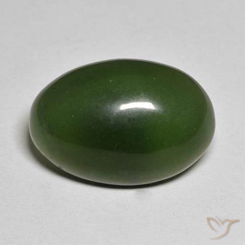 15.97ct Naturale Verde scuro Serpentinite, Ovale, Traslucido