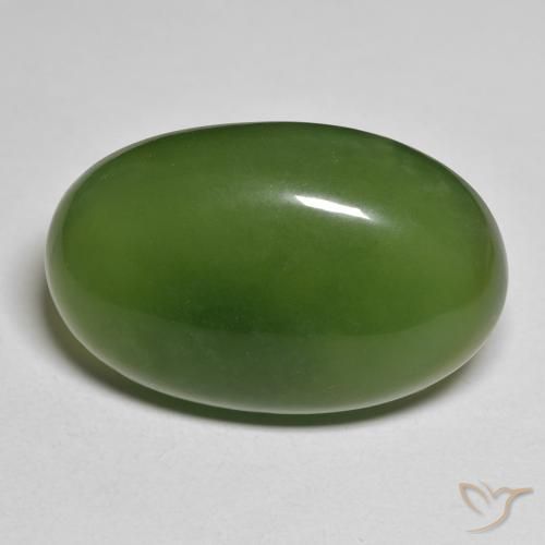 27.54ct Naturale Alghe Verdi Serpentinite, Ovale, Traslucido