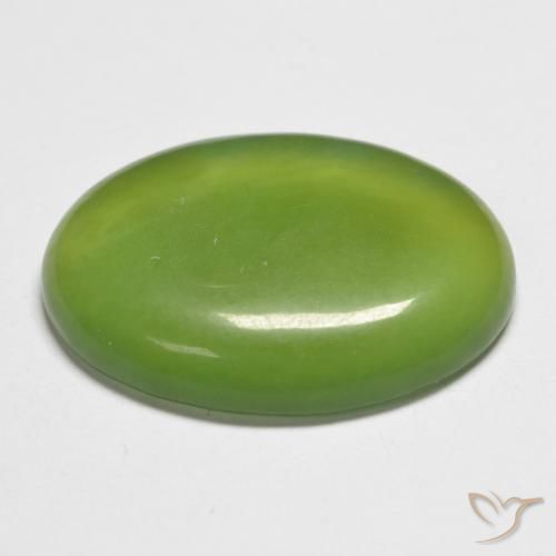 Serpentinite Verde chiaro e vivace naturale da 11.78 ct, Ovale, Traslucido
