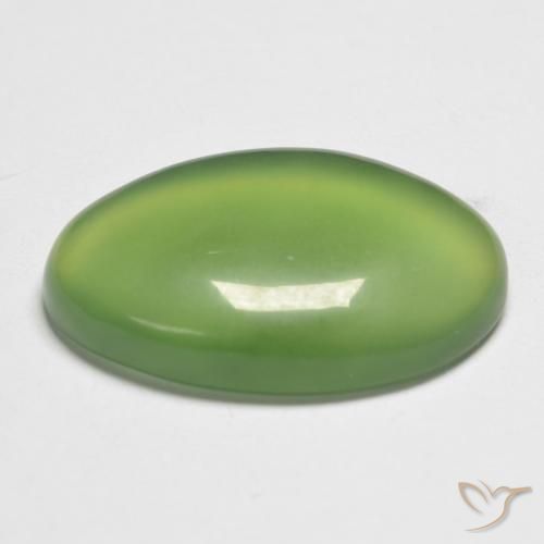 Serpentinite Verde medio naturale da 11.47 ct, Ovale, Traslucido