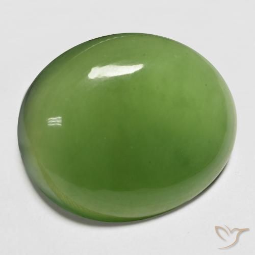 Serpentinite Verde medio naturale da 18.71 ct, Ovale, Traslucido