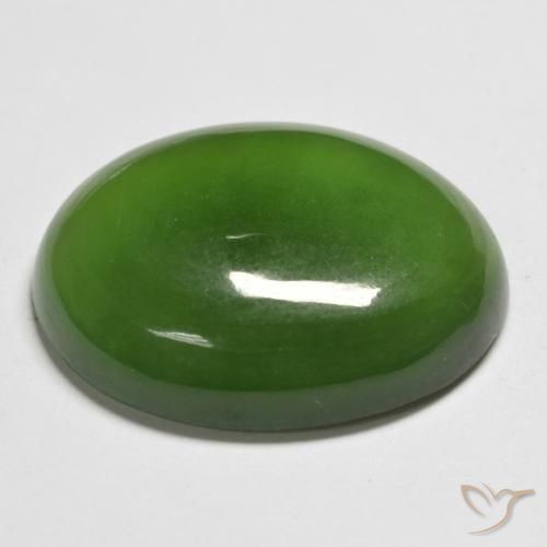 Serpentinite Verde medio naturale da 18.71 ct, Ovale, Traslucido