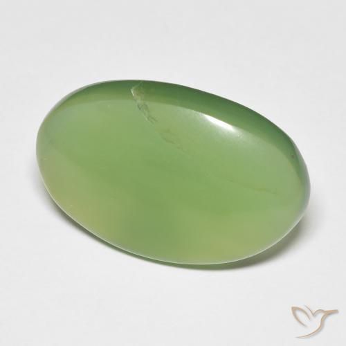 Serpentinite Verde medio naturale da 10.29 ct, Ovale, Traslucido