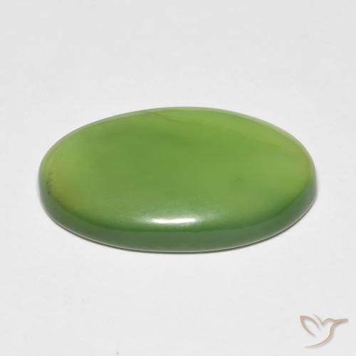 Serpentinite Verde medio naturale da 10.29 ct, Ovale, Traslucido