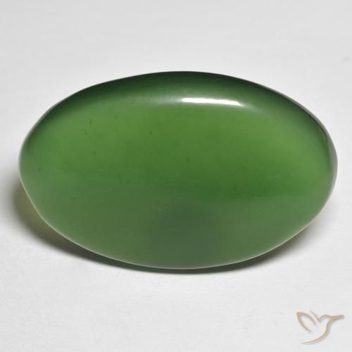 25.99ct Naturale Verde foresta Serpentinite, Ovale, Traslucido