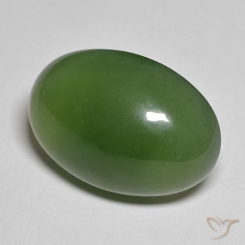 Serpentinite Alghe Verdi naturale da 19.65 ct, Ovale, Traslucido